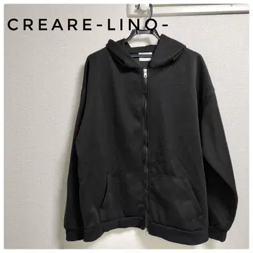CREARE-LINO 블랙 집업 후드티 M 사이즈 블랙 후드티