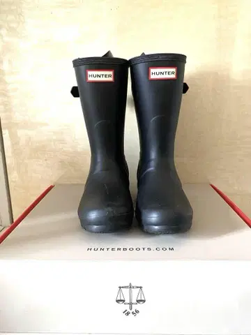 HUNTER 블랙 버클 장화 사이즈 22cm
