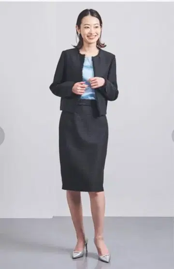 트위드 스커트 수트 자켓