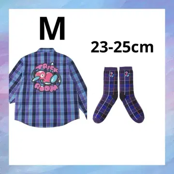 포켓몬 체크 셔츠 폴리곤2 Unisex 삭스 2세트