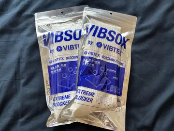 VIBSOX 화이트 리브 삭스 L 사이즈 2세트