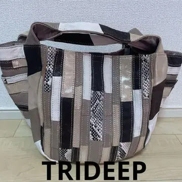 [ 새상품급 ] TRIDEEP 우드 블록 빅 토트백