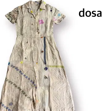 [새상품급] dosa 도사 롱 원피스 반팔 패치워크 칸타