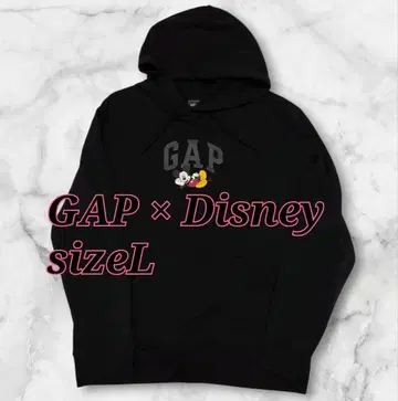 GAP x Disney 콜라보 후드티 미키마우스 프린트 블랙 L