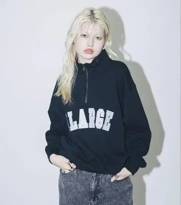 XLARGE 블랙 하프 지퍼