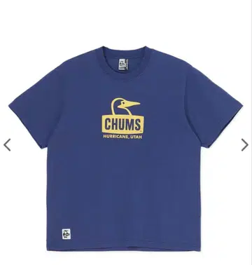 CHUMS 네이비 로고 프린트 T셔츠
