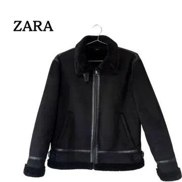 [ ZARA ] 페이크 무스탕 자켓 플라이트 블랙 보아