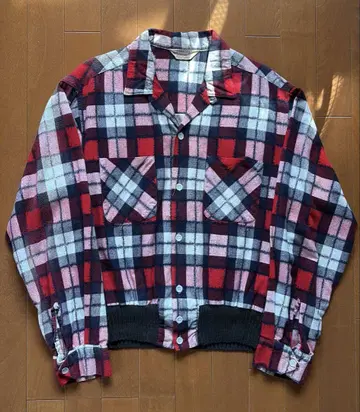 50s TOWNCRAFT 리브 셔츠 프리넬 로카빌리 핑크