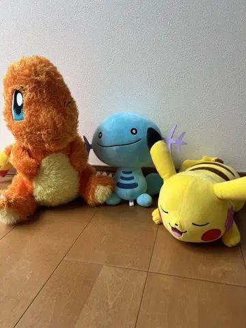 포켓몬 봉제 인형 3개 세트 피카츄, 꼬부기, 우파