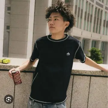 STITCH LOGO TEE 안티 미드 블랙