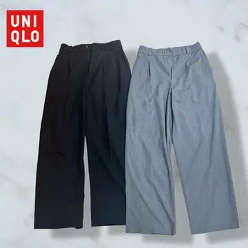 UNIQLO 유니클로 턱 와이드 팬츠 S 2개 세트 블랙 그레이
