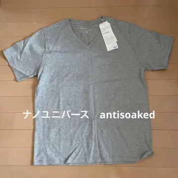 NANO universe 그레이 V넥 T셔츠 antisoaked L