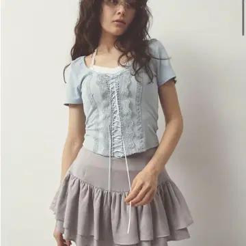 pellicule laceup corset layered tee