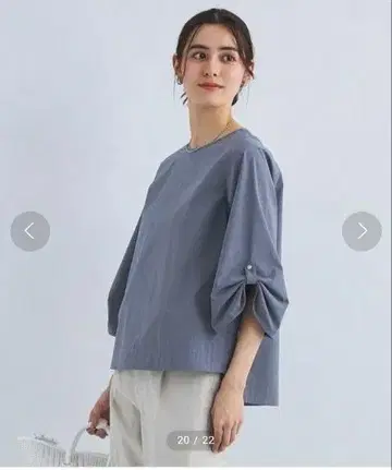 그린 라벨 릴랙싱 턱 볼륨 슬리브 블라우스