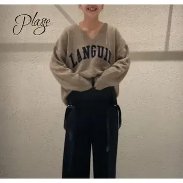 플라주 LANGUID logo 로고 니트 캐시미어 혼방 루즈핏