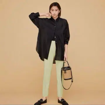 플라스테 린넨 블렌드 스틱 팬츠 피스타치오 그린 S 사이즈