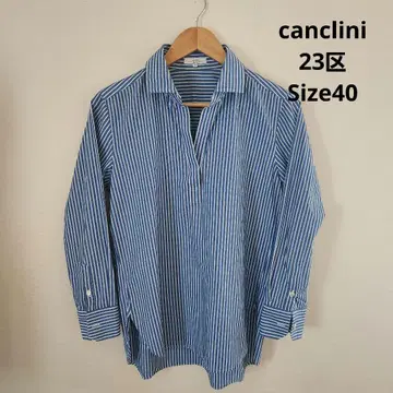 23구 CANCLINI 스키퍼 셔츠 블라우스 스트라이프 40