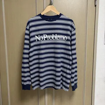 No Problemo 노 프로블레모 보더 롱 슬리브 TEE M
