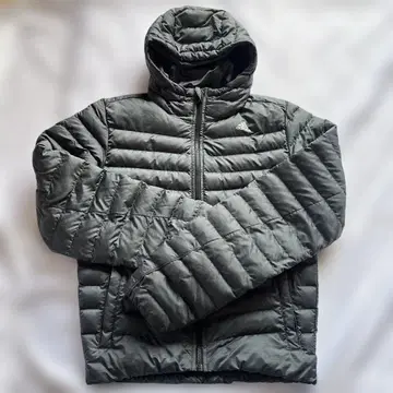 adidas 그레이 다운 자켓 후드 부착