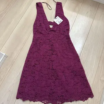 ZARA 퍼플 레이스 슬리브리스 원피스 S 사이즈