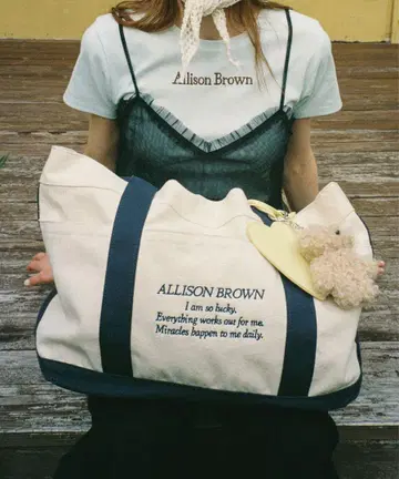 ALLISON BROWN 토트백 & 하트 파우치 세트
