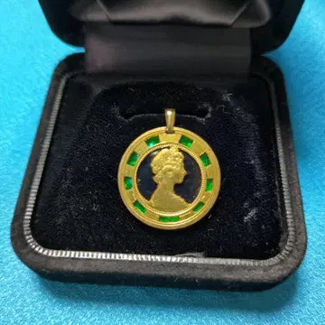 빈티지 골드 컬러 메달 펜던트 탑 양면 사용