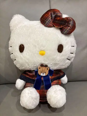 헬로키티 봉제 인형 체크 무늬 가을 산리오