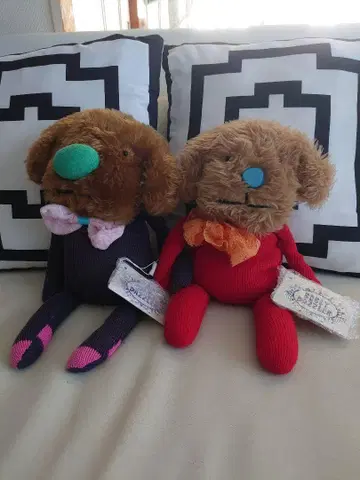 보비 다즐러 컬러풀한 강아지 봉제 인형 2체 세트
