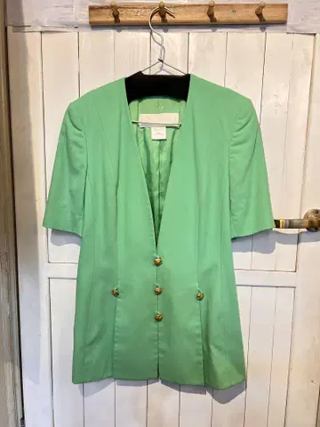 ESCADA vintage 노카라 자켓 38 민트 그린