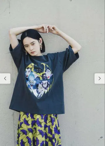 새상품급 MEDE19F 프린트 티셔츠 디즈니 빌런즈 S