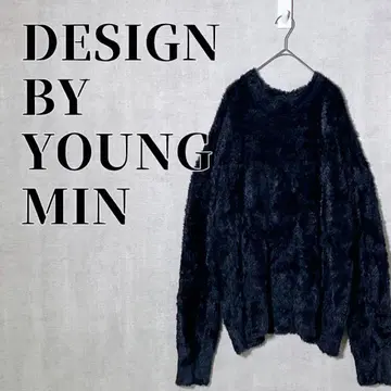 DESIGN BY YOUNG MIN 오버 사이즈 퍼 니트 한국 실크 혼방