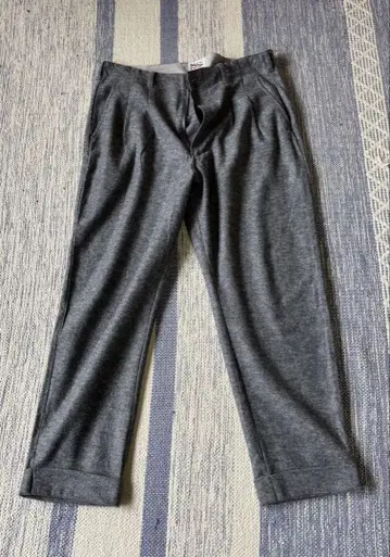 DUFFER 더퍼 니트 팬츠 XL 그레이 슬랙스풍 얇은 소재 울 혼방