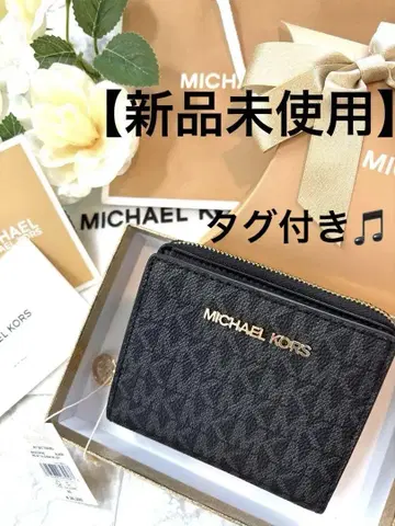 [ 새상품 택 포함 ] MICHAEL KORS 지퍼 참 지갑 블랙