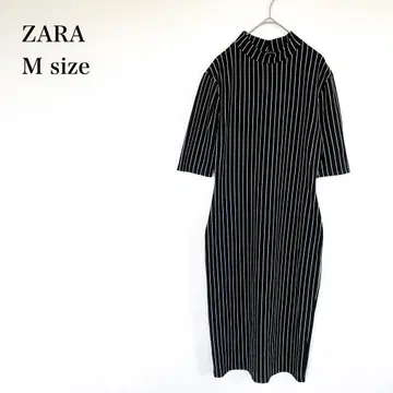 자라 모크넥 원피스 M 스트라이프 타이트 깔끔한 성인 여성 슬림