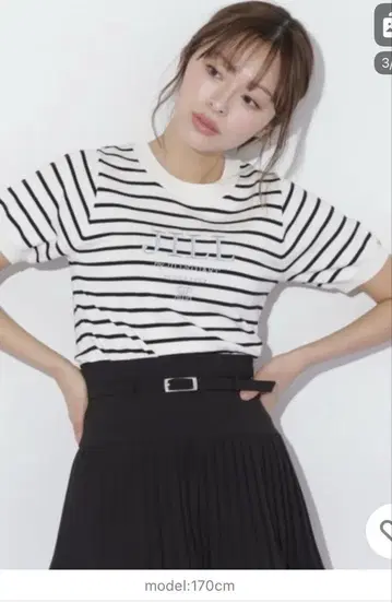 JILL STUART 스트라이프 반팔 니트
