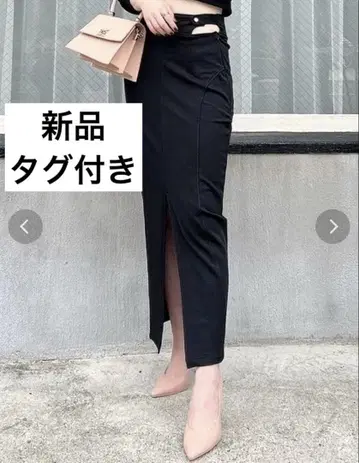 새상품 사이드 오픈 쭈리 타이트 스커트 타이트 슬릿 맨투맨 블랙