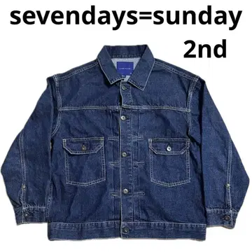 sevendays=sunday 2nd 데님 자켓 다크 네이비
