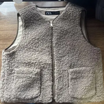 ZARA 플리스 집업 베스트 M 그레이