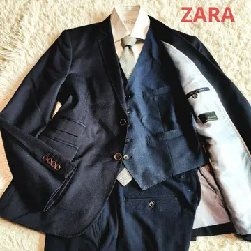 [ XL 상당 ] ZARA 자라 셋업 쓰리피스 베스트 네이비