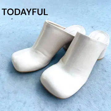 고품질 TODAYFUL 투데이풀 춘키 힐 사보 샌들 아이보리 37
