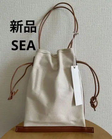SEA 마이크로 라이스백 캔버스 드로우 스트링 숄더백