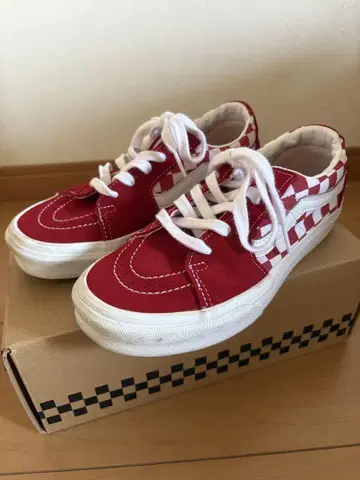 9월 한정판 가격 인하 VANS 레드 체크 무늬 스니커즈