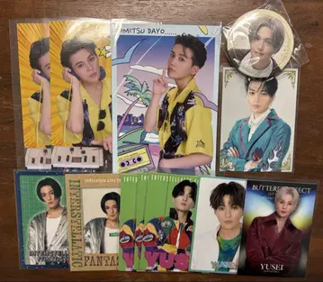 Fantastics 야기 유세이 포토 카드 브로마이드 캔 배지 세트
