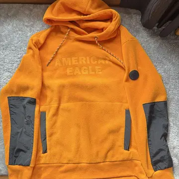 AMERICAN EAGLE 오렌지 플리스 후드티