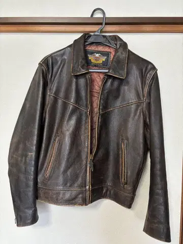 Harley-Davidson 브라운 가죽 라이더 자켓
