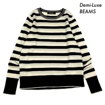 Demi-Luxe BEAMS 보더 무늬 긴팔 니트 얇은 소재
