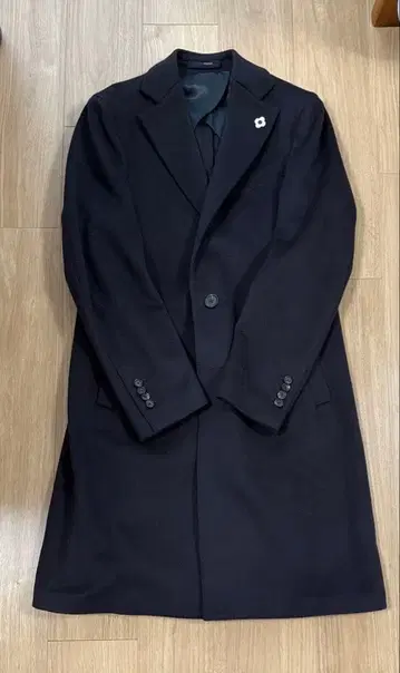 [ 새상품급 ] LARDINI 네이비 체스터 코트 48 REG