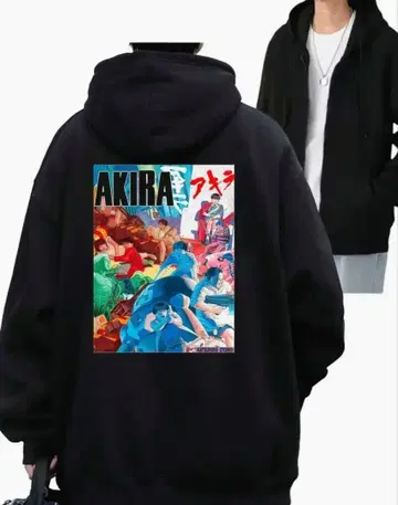 [ 미사용 새상품 ] 아키라 후드티 남성용 AKIRA 블랙 백 프린트