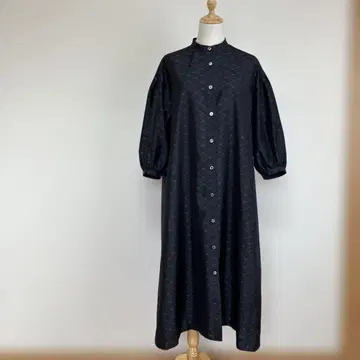 기모노 리메이크*오시마 명주 셔츠 원피스*퍼프 슬리브