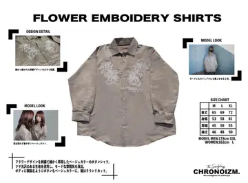 새상품급 CHRONOIZM FLOWEREMBOIDEORY 셔츠 자수